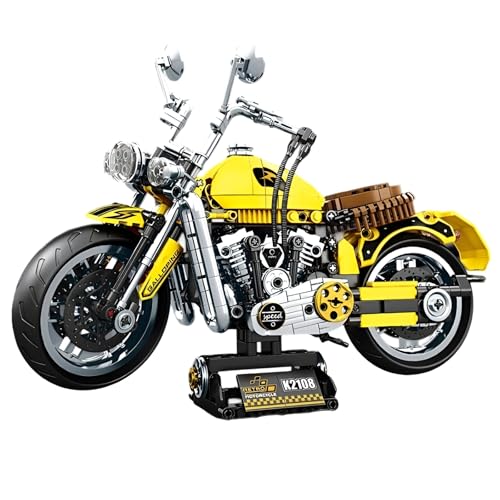 QuirkQuest Sports Motorrad Bausteine Bausatz, 822 Teile Technick Fahrzeug Motorradmodell Spielzeug, Rennen Auto Fahrrad Klemmbausteine, Geschenkideen für Jungen, Kinder und Erwachsene(K2189) von QuirkQuest
