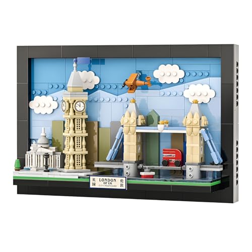 Stadt London Postkarte Bausteine Bausatz, 564Stück Weltberühmte Architektur Modell Spielzeug, Wandkunst Bastelideen Ziegel Kit, Malerei Rahmen für Zimmer Dekoration, Geschenke für Kinder und Erwachsen Stadt London Postkarte Bausteine Bausatz, 564Stück Weltberühmte Architektur Modell Spielzeug, Wandkunst Bastelideen Ziegel Kit, Malerei Rahmen für Zimmer Dekoration, Geschenke für Kinder und Erwachsen von QuirkQuest