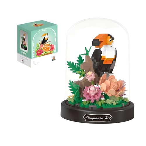 Tukan Bonsai Mini Bausteine Bausatz, 660Stück Tiere Freund Modell Spielzeug Set, Vögel Sammlung Geschenk für Kinder, Party Favors Blume Micro Klemmbausteine Kit, Ideen Geschenke für Jungen Mädchen von QuirkQuest