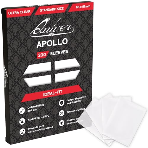 Quiver Time 200 Apollo Klare Kartenhüllen Standard (66 x 91 mm) – kompatibel mit Magic: The Gathering – Ultra Transparente Schutzhüllen für TCG und Sammelkarten von Quiver Time