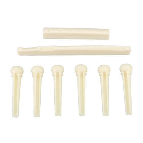 Akustikgitarrenbrücken-Set, klarer Klang, gute Vibration für Spieler, hochwertiges Kunststoffmaterial Akustikgitarrenbrücken-Set, klarer Klang, gute Vibration für Spieler, hochwertiges Kunststoffmaterial von Qukaim