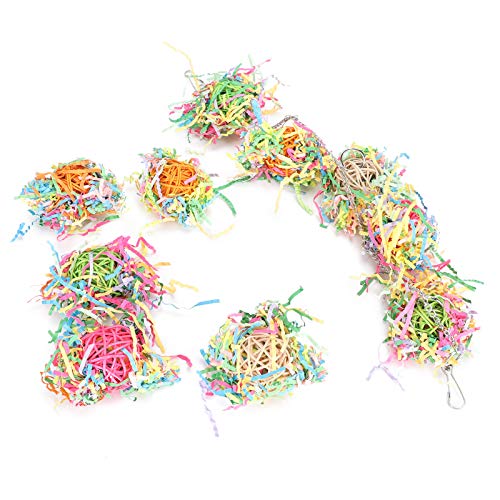 Qukaim 10 Pcs Bird Hanging Cage Toys with Chain, Color Mixture Parrots Biting Chewing Toy Accories, Rattan Ball, Sepak Takraw Toy, Birdcage Accories Qukaim 10 Pcs Bird Hanging Cage Toys with Chain, Color Mixture Parrots Biting Chewing Toy Accories, Rattan Ball, Sepak Takraw Toy, Birdcage Accories von Qukaim