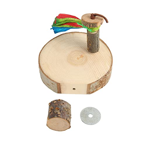 Qukaim Bird Round Wooden Stand Platform, Thick Sturdy Perch for Nymphensittich Wellensittich, L Size, Bird Cage Barch, Chew Barch, Ideal for Papageien von Qukaim
