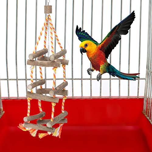 Qukaim Bunte Papier Vogel Geschredderte Papiere, Netztasche Kauspielzeug mit Haken für Papageien, 3 Schichten Holz Swing Bridge Spielzeug mit Baumwollseil, Vogelkäfig Accory Qukaim Bunte Papier Vogel Geschredderte Papiere, Netztasche Kauspielzeug mit Haken für Papageien, 3 Schichten Holz Swing Bridge Spielzeug mit Baumwollseil, Vogelkäfig Accory von Qukaim
