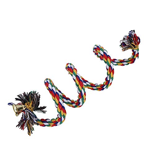 Qukaim Buntes Baumwollseil zum Aufhängen, Vogelspielzeug, Kau-Kletterseil für Papageien, geeignet für Papageien und Vögel, Design, multifunktional, 150 cm lang Qukaim Buntes Baumwollseil zum Aufhängen, Vogelspielzeug, Kau-Kletterseil für Papageien, geeignet für Papageien und Vögel, Design, multifunktional, 150 cm lang von Qukaim