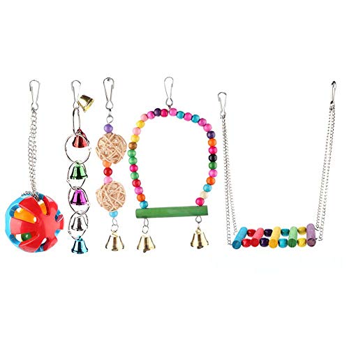 Qukaim Buntes Papageienspielzeug, hängendes Kauspielzeug für Vögel, Heimdekoration, Haustierprodukte, Vogelbedarf, Papageien-Akkories, 5 Stück Qukaim Buntes Papageienspielzeug, hängendes Kauspielzeug für Vögel, Heimdekoration, Haustierprodukte, Vogelbedarf, Papageien-Akkories, 5 Stück von Qukaim