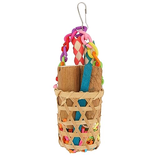 Qukaim Buntes Vogelspielzeug, hängendes Kauspielzeug für Papageien, interessantes gewebtes Käfigspielzeug, geeignet für kleine bis mittelgroße Vögel, 25,4 cm lang Qukaim Buntes Vogelspielzeug, hängendes Kauspielzeug für Papageien, interessantes gewebtes Käfigspielzeug, geeignet für kleine bis mittelgroße Vögel, 25,4 cm lang von Qukaim