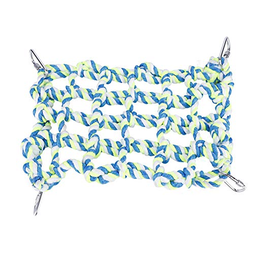 Qukaim Buntes gewebtes Netz-Papageienkäfig zum Aufhängen, Kletterschaukel, Spielzeug, Hamster, Eichhörnchen, Hängemattennetz, Papageienkletterspielzeug für Vögel, 30 x 25 cm, mehrfarbig Qukaim Buntes gewebtes Netz-Papageienkäfig zum Aufhängen, Kletterschaukel, Spielzeug, Hamster, Eichhörnchen, Hängemattennetz, Papageienkletterspielzeug für Vögel, 30 x 25 cm, mehrfarbig von Qukaim