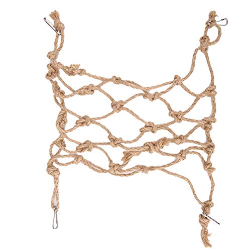 Qukaim Hanfseil Papagei Kletternetz, Hängeseil Netz Schaukel Spielseil Leiter Kauspielzeug für kleine Vögel, Vogelbedarf, Design, lustige Spielaktivität von Qukaim