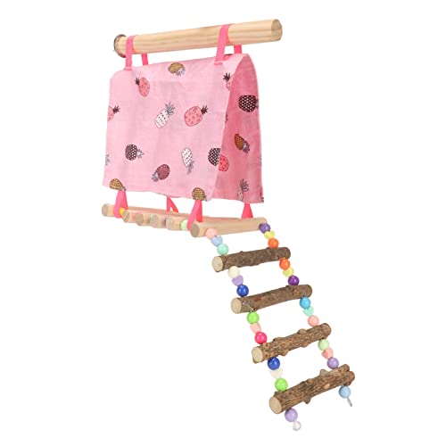 Qukaim Haustier-Hängemattenzelt, buntes Kletterübungs-Hängenest mit Leiter für kleine Haustiere, Vogelkäfig-Akkories, lebendige Farben, vorne und hinten, geeignet für Papageien und Hamster von Qukaim