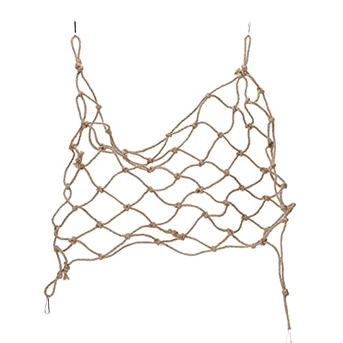 Qukaim Haustier Kletternetz, Hanfseil Kletterleiter für Papageien und Hamster, Großes Vogelkletternetz Accories, Design für Käfiggebrauch, 100cm lang Qukaim Haustier Kletternetz, Hanfseil Kletterleiter für Papageien und Hamster, Großes Vogelkletternetz Accories, Design für Käfiggebrauch, 100cm lang von Qukaim