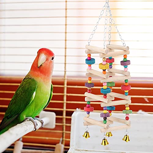 Qukaim Holzschaukel Stehstange Leiter, Bunte Perlen Hängend Beißen Kauen Spielen Vogelspielzeug für Papageien Vogelschaukel Spielzeug 40cm Lang Geeignet für Kleine Vögel Qukaim Holzschaukel Stehstange Leiter, Bunte Perlen Hängend Beißen Kauen Spielen Vogelspielzeug für Papageien Vogelschaukel Spielzeug 40cm Lang Geeignet für Kleine Vögel von Qukaim