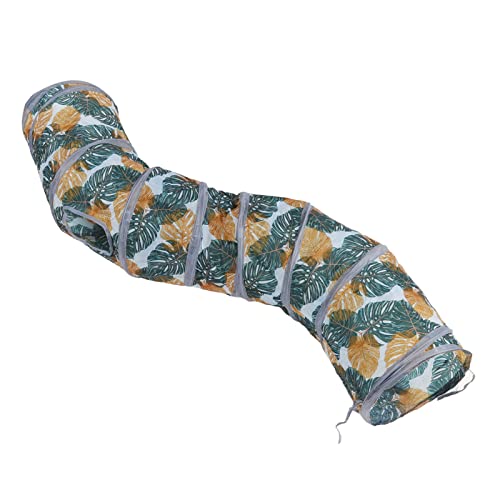 Qukaim Katzenspielzeug Katzentunnelrohr, zusammenklappbarer kleiner Haustiertunnel mit Wildblatt-Druck, verdicktes Design für kleine Haustiere, tragbares Katzenspielzeug, 70 cm lang Qukaim Katzenspielzeug Katzentunnelrohr, zusammenklappbarer kleiner Haustiertunnel mit Wildblatt-Druck, verdicktes Design für kleine Haustiere, tragbares Katzenspielzeug, 70 cm lang von Qukaim