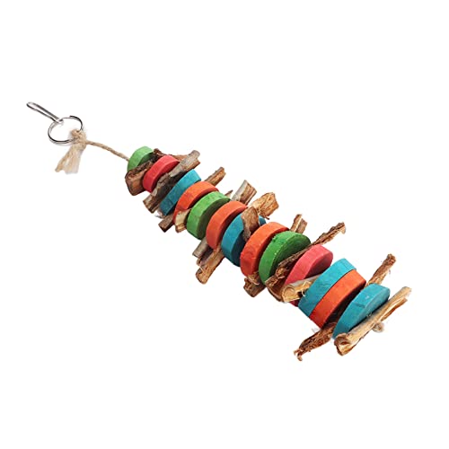 Qukaim Kauspielzeug für Papageien, Rinde zum Aufhängen mit buntem Holz, Str Relief Kauspielzeug für Vögel, geeignet für Papageien, 25 cm lang Qukaim Kauspielzeug für Papageien, Rinde zum Aufhängen mit buntem Holz, Str Relief Kauspielzeug für Vögel, geeignet für Papageien, 25 cm lang von Qukaim