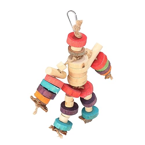 Qukaim Kauspielzeug für Papageien, bissfest, hängend, Holzblock, Vogelkäfigspielzeug, Kauspielzeug für Papageien und Vögel, ideal für Unterhaltung und Bewegung, mehrfarbig Qukaim Kauspielzeug für Papageien, bissfest, hängend, Holzblock, Vogelkäfigspielzeug, Kauspielzeug für Papageien und Vögel, ideal für Unterhaltung und Bewegung, mehrfarbig von Qukaim