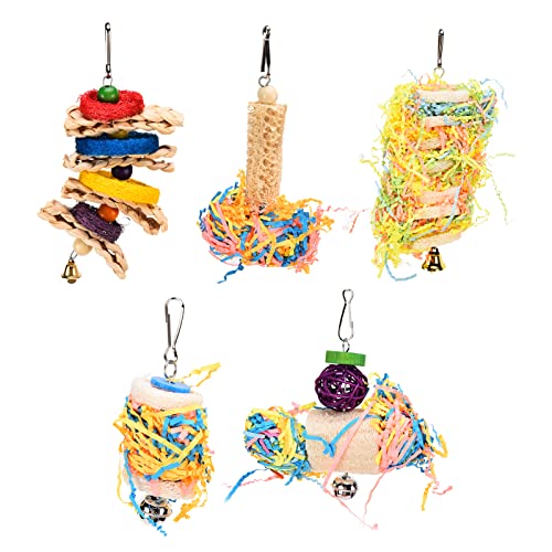 Qukaim Luffa-Spielzeug für Vögel, Sittiche, Kauspielzeug für kleine, mittelgroße Papageien, Nymphensittiche, Sittiche, Afrikanische Grau, Vogelfutter-Hängespielzeug, 5 Stück Qukaim Luffa-Spielzeug für Vögel, Sittiche, Kauspielzeug für kleine, mittelgroße Papageien, Nymphensittiche, Sittiche, Afrikanische Grau, Vogelfutter-Hängespielzeug, 5 Stück von Qukaim