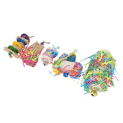 Qukaim Luffa-Spielzeug für Vögel, bunt, nachfüllbar, für Käfig, geeignet für Nymphensittiche und Lovebird, Vogelkauspielzeug, 20 cm lang Qukaim Luffa-Spielzeug für Vögel, bunt, nachfüllbar, für Käfig, geeignet für Nymphensittiche und Lovebird, Vogelkauspielzeug, 20 cm lang von Qukaim