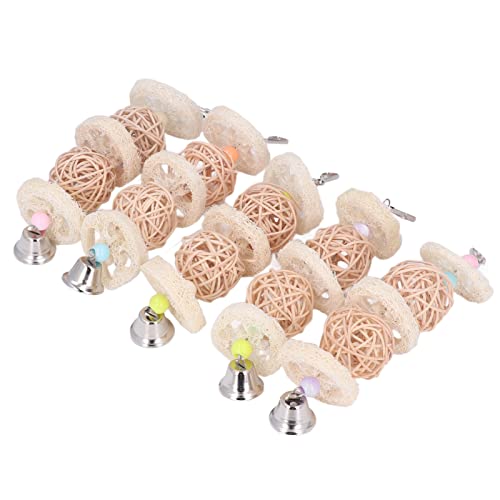 Qukaim Papagei Luffa Kauspielzeug, Sicheres Angstlinderung Hängespielzeug mit Glocken, Fester Haken für Vögel, Sepak Takraw Design, Ideal für Papageien und Andere Vögel Qukaim Papagei Luffa Kauspielzeug, Sicheres Angstlinderung Hängespielzeug mit Glocken, Fester Haken für Vögel, Sepak Takraw Design, Ideal für Papageien und Andere Vögel von Qukaim
