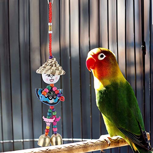 Qukaim Papagei Vogel Bunte hängende Zopfpuppe Schaukel Kauspielzeug, Käfigdekoration Akkory, Vogelspielzeug für Papageien, Kauen und Schaukeln, 30 cm lang Qukaim Papagei Vogel Bunte hängende Zopfpuppe Schaukel Kauspielzeug, Käfigdekoration Akkory, Vogelspielzeug für Papageien, Kauen und Schaukeln, 30 cm lang von Qukaim