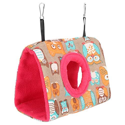Qukaim Papagei Warme Hängematte, Plüsch Flauschige Nesthaus Schaukel Bett für Vögel, Eule Muster mit Rose Rot Boden, Geeignet für Hamster und Eichhörnchen, 30 x 25 cm Qukaim Papagei Warme Hängematte, Plüsch Flauschige Nesthaus Schaukel Bett für Vögel, Eule Muster mit Rose Rot Boden, Geeignet für Hamster und Eichhörnchen, 30 x 25 cm von Qukaim