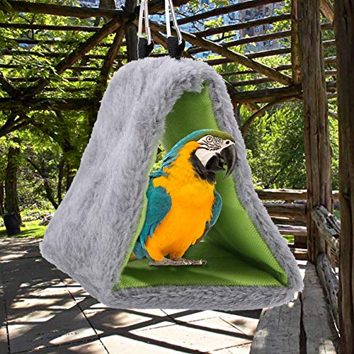 Qukaim Papageien-Hängematten-Vogelnest, dreieckige Haustierhöhle zum Aufhängen, Flanell-Vogelnest für kleine Haustiere, warm und gemütlich, ideal für Vögel und Kleintiere Qukaim Papageien-Hängematten-Vogelnest, dreieckige Haustierhöhle zum Aufhängen, Flanell-Vogelnest für kleine Haustiere, warm und gemütlich, ideal für Vögel und Kleintiere von Qukaim