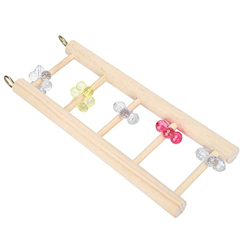 Qukaim Papageien Käfig Hängende Holzleiter Spielzeug, 27 x 10 cm, Vogelkletterleiter mit Dekorationsperle, Papageien Leiter, Vogelschaukel Spielzeug, Vogelleiter Sitzstange Qukaim Papageien Käfig Hängende Holzleiter Spielzeug, 27 x 10 cm, Vogelkletterleiter mit Dekorationsperle, Papageien Leiter, Vogelschaukel Spielzeug, Vogelleiter Sitzstange von Qukaim