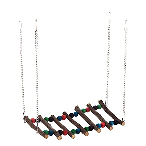 Qukaim Papageienfarbene Holzblockschaukel, bunte Vogelschaukel aus Holz für kleine und mittelgroße Papageien, Vogelleiter-Spielzeug, Kletterschaukel mit bunten Perlen, 40 cm lang Qukaim Papageienfarbene Holzblockschaukel, bunte Vogelschaukel aus Holz für kleine und mittelgroße Papageien, Vogelleiter-Spielzeug, Kletterschaukel mit bunten Perlen, 40 cm lang von Qukaim