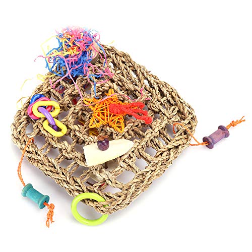 Qukaim Papageienkletternetz, buntes hängendes Haustier-Kauspielzeug, Vogelschaukel, Käfig-Akkory für Papageien und kleine Vögel, ideal zum Spielen und Trainieren Qukaim Papageienkletternetz, buntes hängendes Haustier-Kauspielzeug, Vogelschaukel, Käfig-Akkory für Papageien und kleine Vögel, ideal zum Spielen und Trainieren von Qukaim