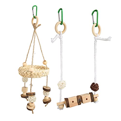 Qukaim Papageienschaukel Hängespielzeug Rattanbälle und Baumwollseil Vogel Maisschalen Schaukel für Finken, Sittiche, Wellensittiche, lustige Aktivität, 30 cm lang, Haustier-Vogelbedarf Qukaim Papageienschaukel Hängespielzeug Rattanbälle und Baumwollseil Vogel Maisschalen Schaukel für Finken, Sittiche, Wellensittiche, lustige Aktivität, 30 cm lang, Haustier-Vogelbedarf von Qukaim