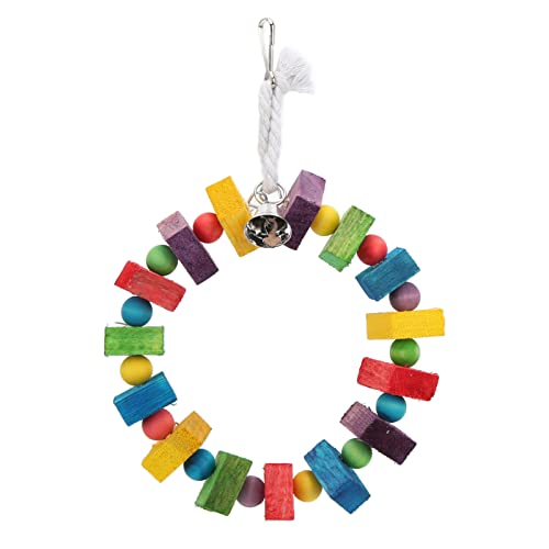 Qukaim Papageienschaukelring, bunte Holzblock-Vogel-Hängestange mit Metallhaken, ideal für Papageien und Vögel, Haustierbedarf, 30 cm lang Qukaim Papageienschaukelring, bunte Holzblock-Vogel-Hängestange mit Metallhaken, ideal für Papageien und Vögel, Haustierbedarf, 30 cm lang von Qukaim