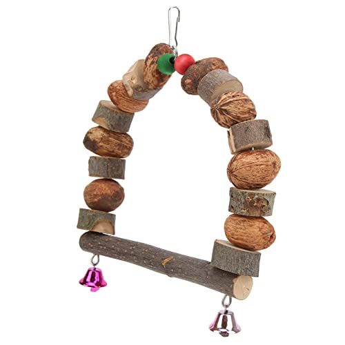 Qukaim Papageienschaukelspielzeug, Mehrzweck-Kauschaukel aus Holz für Sittiche, Nymphensittiche, Finken, Lovebird, Wellensittiche, Vogelkäfig-Akkory, 30,5 cm lang Qukaim Papageienschaukelspielzeug, Mehrzweck-Kauschaukel aus Holz für Sittiche, Nymphensittiche, Finken, Lovebird, Wellensittiche, Vogelkäfig-Akkory, 30,5 cm lang von Qukaim