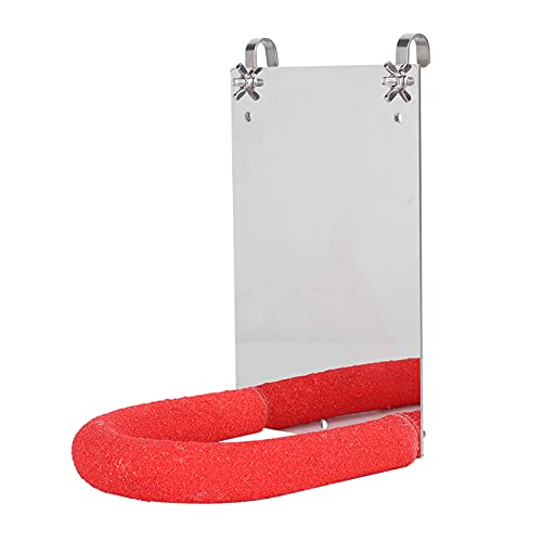 Qukaim Papageienspiegelständer aus Edelstahl, für kleine Haustiere, Vogel-Accory, mattierter Ständer, Stockstange, ideal für Papageien und Vögel, 20 cm lang von Qukaim