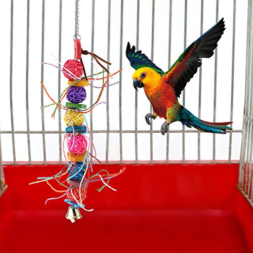 Qukaim Papageienspielzeug aus Holz, bunte Kauschaukel Leiter Kletterbedarf, hängendes Design mit Rattan-Ball, ideal für Papageien und andere Haustiervögel, 40 cm lang Qukaim Papageienspielzeug aus Holz, bunte Kauschaukel Leiter Kletterbedarf, hängendes Design mit Rattan-Ball, ideal für Papageien und andere Haustiervögel, 40 cm lang von Qukaim