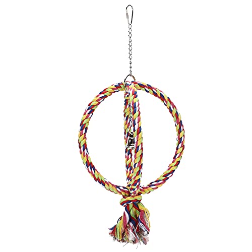 Qukaim Sittich Vogel Ring Spielzeug, Baumwollseil Kreisring mit Edelstahldraht zum Klettern und Schaukeln, Vogelakkorde für Papageien, ideal für Spielzeit und Bewegung Qukaim Sittich Vogel Ring Spielzeug, Baumwollseil Kreisring mit Edelstahldraht zum Klettern und Schaukeln, Vogelakkorde für Papageien, ideal für Spielzeit und Bewegung von Qukaim