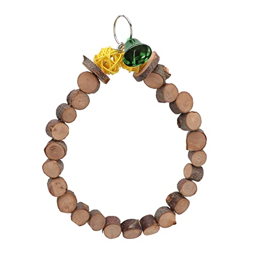 Qukaim Vogel Hängende Sitzstange Holz Kauen Spielspielzeug Papagei Schaukel Ring mit Glocke Vogelkäfig Akkory für Papageien 25cm Lang Ideal zum Kauen und Spielen Qukaim Vogel Hängende Sitzstange Holz Kauen Spielspielzeug Papagei Schaukel Ring mit Glocke Vogelkäfig Akkory für Papageien 25cm Lang Ideal zum Kauen und Spielen von Qukaim