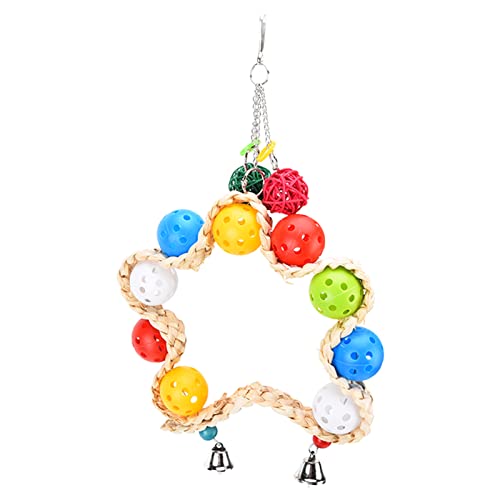 Qukaim Vogel Hängeschaukel Spielzeug Holz Papagei Schaukel Kreis Ring mit Glocken 5 Ringe Kletternetz Kauspielzeug für Haustier Vögel und Papageien Vogelkäfig Accory Qukaim Vogel Hängeschaukel Spielzeug Holz Papagei Schaukel Kreis Ring mit Glocken 5 Ringe Kletternetz Kauspielzeug für Haustier Vögel und Papageien Vogelkäfig Accory von Qukaim
