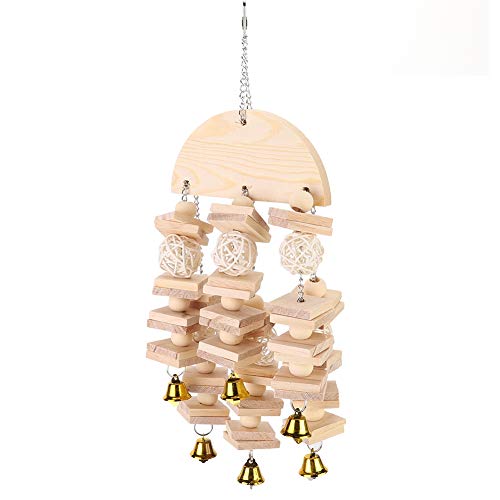 Qukaim Vogel-Hängeschaukel aus Holz, Papageienkau- und Spielblock-Käfig-Spielzeug-Akkory, ideal für Papageien, 30,5 cm lang, ansprechendes Vogelspielzeug Qukaim Vogel-Hängeschaukel aus Holz, Papageienkau- und Spielblock-Käfig-Spielzeug-Akkory, ideal für Papageien, 30,5 cm lang, ansprechendes Vogelspielzeug von Qukaim