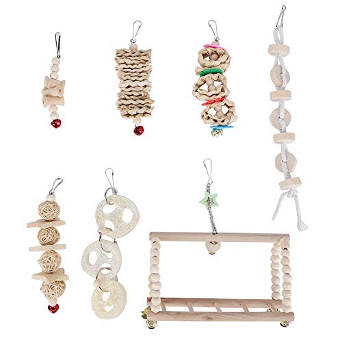 Qukaim Vogel-Kauspielzeug, Hängeschaukel für Papageien, stehendes Kletterspielzeug, buntes Vogelspielzeug für Papageien und kleine Vögel, inklusive Schaukel und Kletter-Zubehör, 7 Stück Qukaim Vogel-Kauspielzeug, Hängeschaukel für Papageien, stehendes Kletterspielzeug, buntes Vogelspielzeug für Papageien und kleine Vögel, inklusive Schaukel und Kletter-Zubehör, 7 Stück von Qukaim