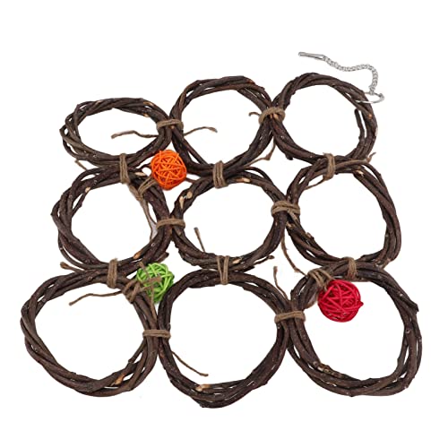 Qukaim Vogel-Kauspielzeug, Tintenfischknochen und Maisschalen, Luffa-Schnuranhänger für Papageien, Kletter- und Beißspielzeug, Rattan-Kugelring, Glockenschaukel für Vogelkäfig-Dekoration, 2 Stück Qukaim Vogel-Kauspielzeug, Tintenfischknochen und Maisschalen, Luffa-Schnuranhänger für Papageien, Kletter- und Beißspielzeug, Rattan-Kugelring, Glockenschaukel für Vogelkäfig-Dekoration, 2 Stück von Qukaim