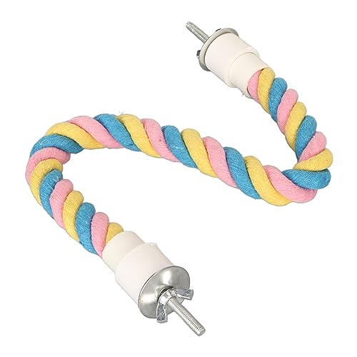 Qukaim Vogel-Sitzstange aus Baumwollseil, bunt, biegbar, sicheres Kletterspielzeug für Nymphensittiche, Lovebirds, Wellensittiche, 76,2 cm lang, ideal für Vogelkäfige und Spielbereiche von Qukaim