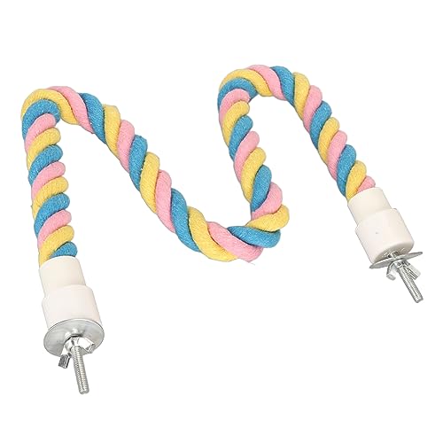 Qukaim Vogel-Sitzstange aus Baumwollseil, buntes biegbares Kletterspielzeug für Papageien, Nymphensittiche, Lovebirds und Wellensittiche, sicher 100 cm lang, ideal zum Spielen und Trainieren Qukaim Vogel-Sitzstange aus Baumwollseil, buntes biegbares Kletterspielzeug für Papageien, Nymphensittiche, Lovebirds und Wellensittiche, sicher 100 cm lang, ideal zum Spielen und Trainieren von Qukaim