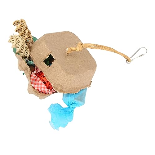 Qukaim Vogelfutterbox, buntes Schredderpapier, Sola-Holz, Rattan-Ball, Gras-Seil, Papageien-Spielzeug, Kauspielzeug für Vögel, Spaß und Engagement von Qukaim