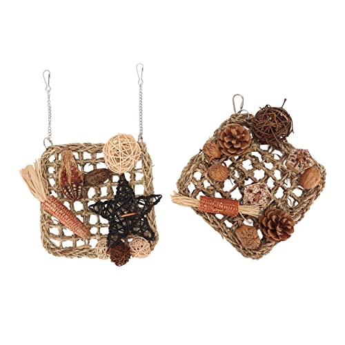 Qukaim Vogelfutternetz, Gras Gewebtes Papageienkratzer mit Haken für Nymphensittiche, Lovebird Sittich, Vogelkäfig Accory, 30,5 x 30,5 cm Qukaim Vogelfutternetz, Gras Gewebtes Papageienkratzer mit Haken für Nymphensittiche, Lovebird Sittich, Vogelkäfig Accory, 30,5 x 30,5 cm von Qukaim