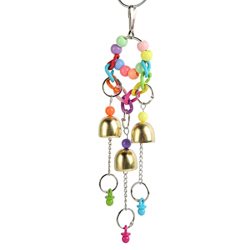 Qukaim Vogelglocken-Spielzeug, sichere bissfeste hängende Glocken für Papageien, lindert Angstzustände, süßer Klang, ideal für Vogelschaukel und Kauen, 12,7 cm lang von Qukaim
