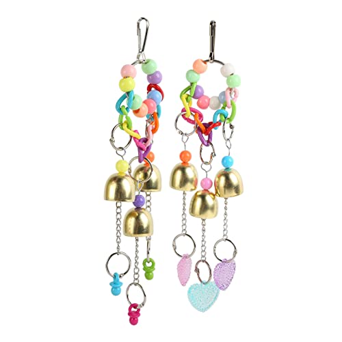Qukaim Vogelglocken Spielzeug Hängende Papageienglocke Spielzeug mit Liebesherz und Schnuller, bissfest, lustiges Spielzeug für Wellensittiche, Lovebirds und Conures, 14 cm lang Qukaim Vogelglocken Spielzeug Hängende Papageienglocke Spielzeug mit Liebesherz und Schnuller, bissfest, lustiges Spielzeug für Wellensittiche, Lovebirds und Conures, 14 cm lang von Qukaim