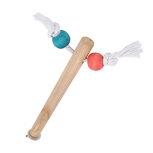 Qukaim Vogelkäfig-Sitzstange mit farbigen Perlen und Baumwollseil, 1,5 x 18 cm, Kaustation für Papageien, Spielzeug aus Holz, Sitzstangen für Vogelkäfige, Papageien-Stehstab Qukaim Vogelkäfig-Sitzstange mit farbigen Perlen und Baumwollseil, 1,5 x 18 cm, Kaustation für Papageien, Spielzeug aus Holz, Sitzstangen für Vogelkäfige, Papageien-Stehstab von Qukaim