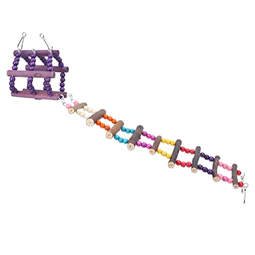 Qukaim Vogelkletterleiter Spielzeug Set Holz Schaukel Zugbrücke Schlaufenleiter für Papageien Hamster und Zuckergleiter Kletterleiter Verstellbares Design 60cm Lang Qukaim Vogelkletterleiter Spielzeug Set Holz Schaukel Zugbrücke Schlaufenleiter für Papageien Hamster und Zuckergleiter Kletterleiter Verstellbares Design 60cm Lang von Qukaim
