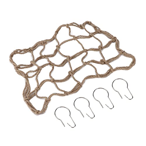 Qukaim Vogelkletternetz, Hanfseil Gewebtes Kletternetz mit 4 hängenden Kreisen für Papageien und Hamster, Papageienkäfig Accories, ideal zum Klettern und Spielen, 60 x 60 cm Qukaim Vogelkletternetz, Hanfseil Gewebtes Kletternetz mit 4 hängenden Kreisen für Papageien und Hamster, Papageienkäfig Accories, ideal zum Klettern und Spielen, 60 x 60 cm von Qukaim