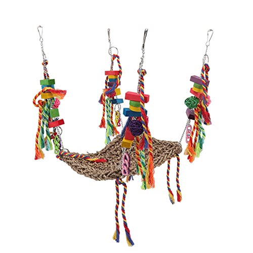 Qukaim Vogelkletternetz, atmungsaktives Haustier-Kletternetz mit Edelstahlketten, Papageien-Zopfnetz für Langeweile, 76,2 x 50,8 cm von Qukaim