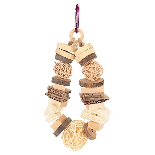 Qukaim Vogelleiter Sitzstange, 4 Stufen Holzständer für kleine mittelgroße Papageien, inklusive Kauspielzeug mit Rattan-Kugeln und Luffa, hängendes Vogel-Kauspielzeug, 40 cm lang Qukaim Vogelleiter Sitzstange, 4 Stufen Holzständer für kleine mittelgroße Papageien, inklusive Kauspielzeug mit Rattan-Kugeln und Luffa, hängendes Vogel-Kauspielzeug, 40 cm lang von Qukaim